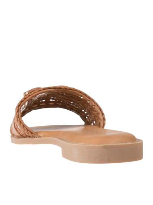 Damen Flache Sandalen Braun