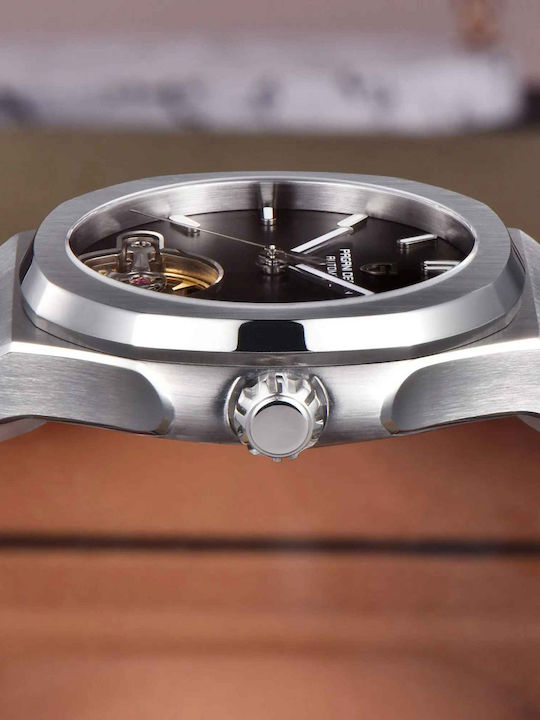Pagani Design Ceas Barbatesc 42mm Automat cu Brățară Metalică Argintie