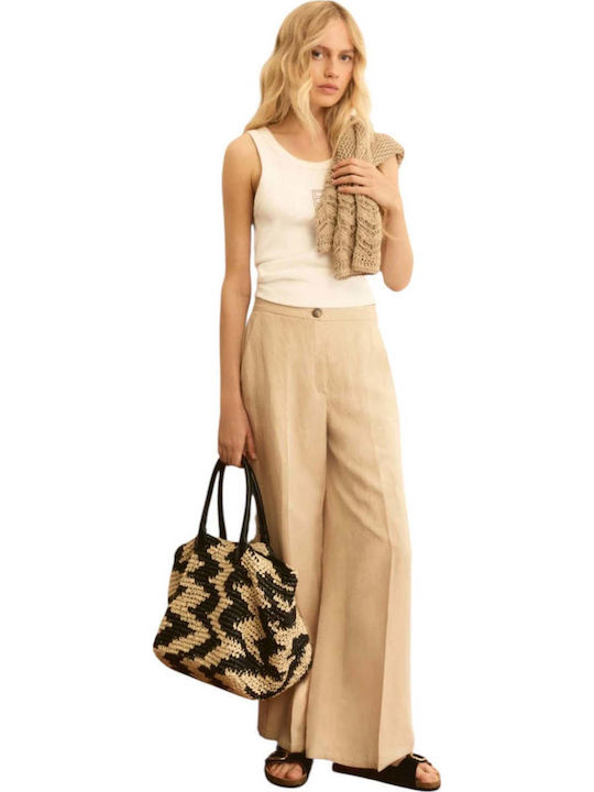 Women's Linen Trousers Beige