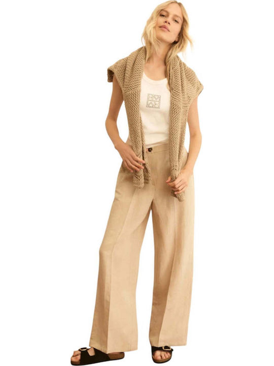 Women's Linen Trousers Beige
