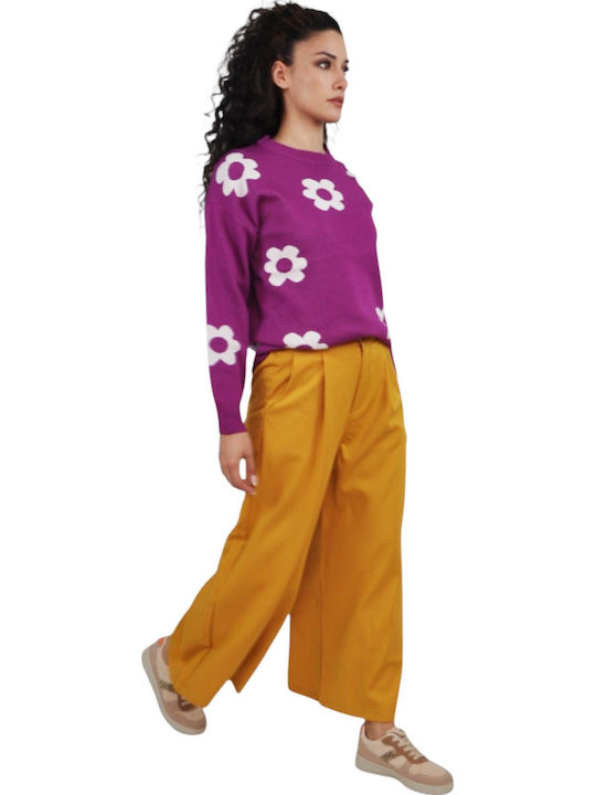 Women's High Rise Pantaloons in Loose Fit Mustard
