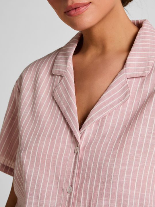 Hunkemöller Sommerliches Damen-Schlafanzug-Set Rosa