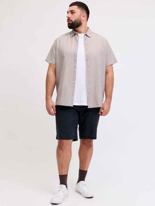 Short Sleeve Linen Shirt Beige