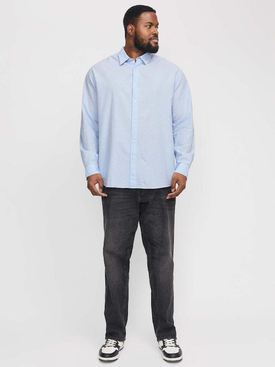 Long Sleeve Linen Shirt Light Blue