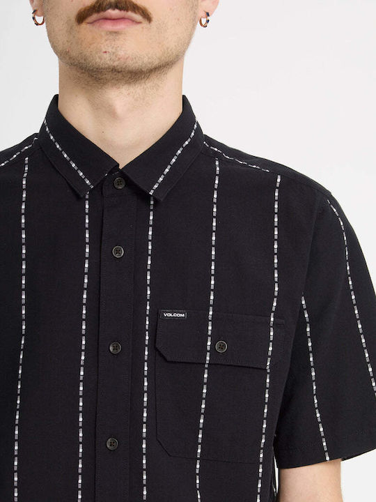 Short Sleeve Cotton Shirt Black