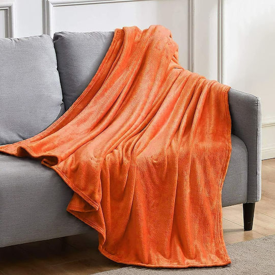 Furry Double Blanket 200x210cm Orange