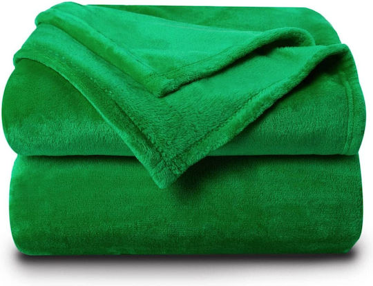 Κουβέρτα Γούνινη Μονή 150x210εκ. Green