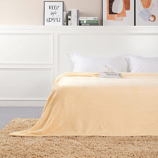 Κουβέρτα Γούνινη Διπλή 200x210εκ. Beige