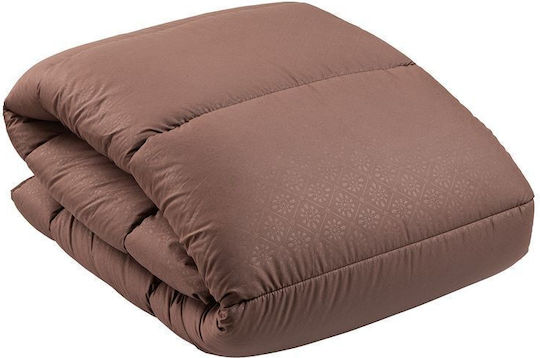 Πάπλωμα Μονό με Γέμιση Microfiber 150x210εκ. Brown 300 GSM