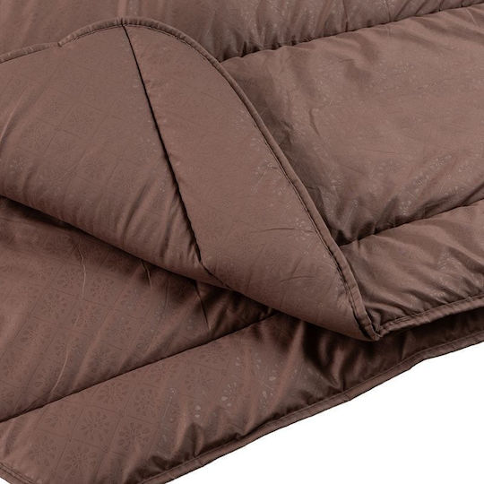 Πάπλωμα Μονό με Γέμιση Microfiber 150x210εκ. Brown 300 GSM