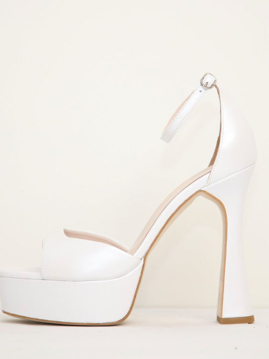 Damen Sandalen Aus Leder Weiße