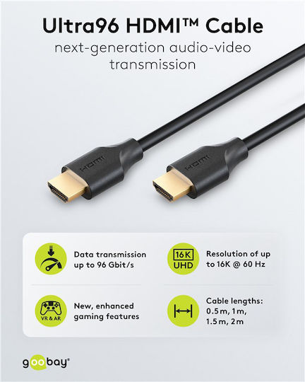 Goobay HDMI Cable HDMI Male - HDMI Male 2m Black