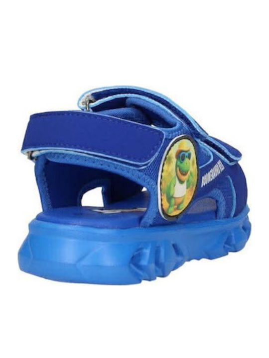 Kids' Anatomic Sandals with Hoop & Loop Closure and Lights Blue