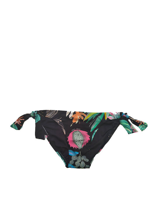 Bikini Slip με Κορδονάκια Μαύρο