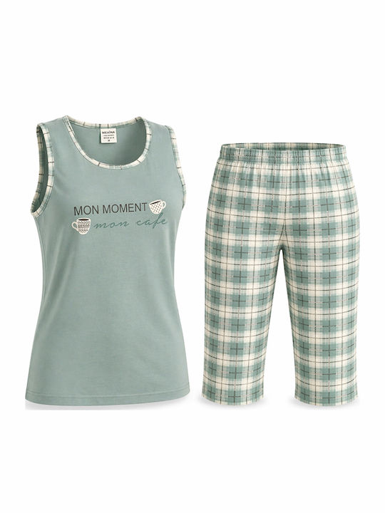MISS MELINA Summer Women's Mint Pyjama Set