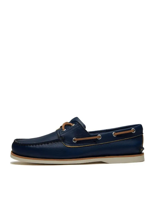 Leder Herren Bootsschuhe in Blau Farbe