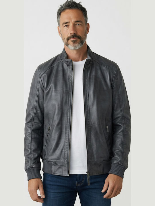 Leather Jacket Grey