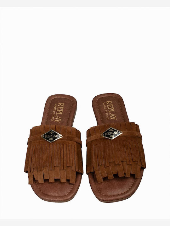 Mules with Heel in Brown Colour
