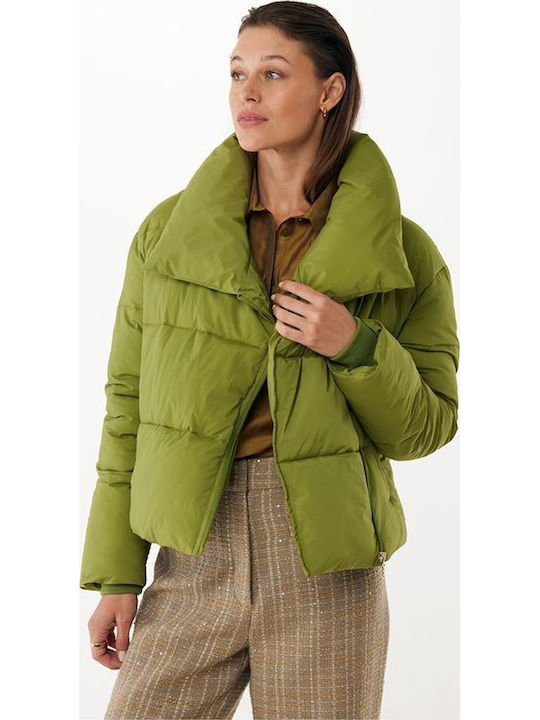 Дамско Puffer Яке за Зима Зелено