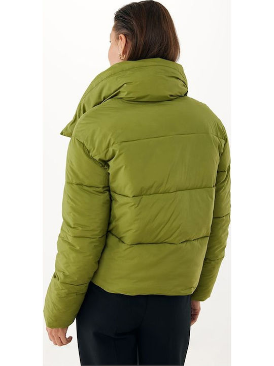Дамско Puffer Яке за Зима Зелено