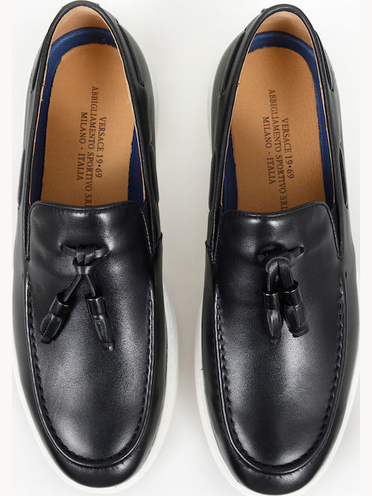 Δερμάτινα Ανδρικά Loafers σε Μαύρο Χρώμα