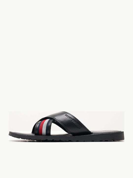 Leder Herrensandalen in Schwarz Farbe