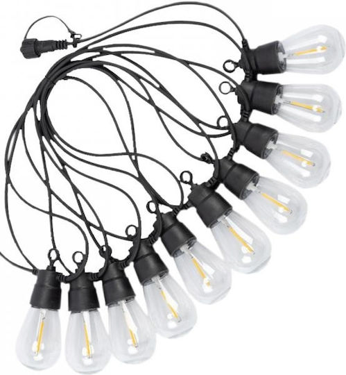 Lightex Set 10 Hängende Solarleuchten Girlande 5W 10lm mit Warmes Weiß Licht 2700K IP44