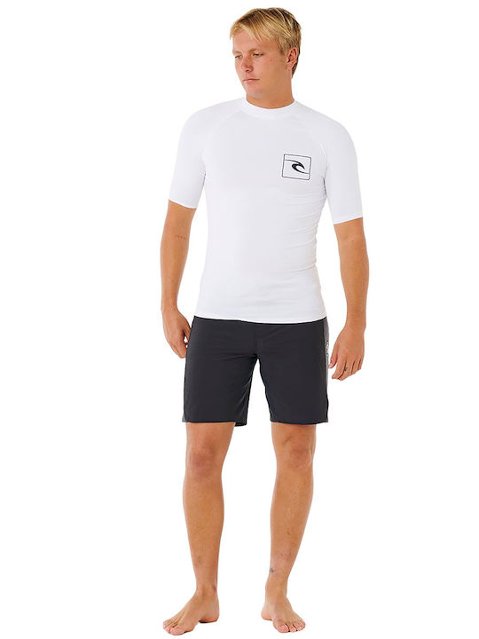 Rip Curl UPF 50 Tricou De Protecție Solară Pentru Bărbați Mâneci Scurte Alb