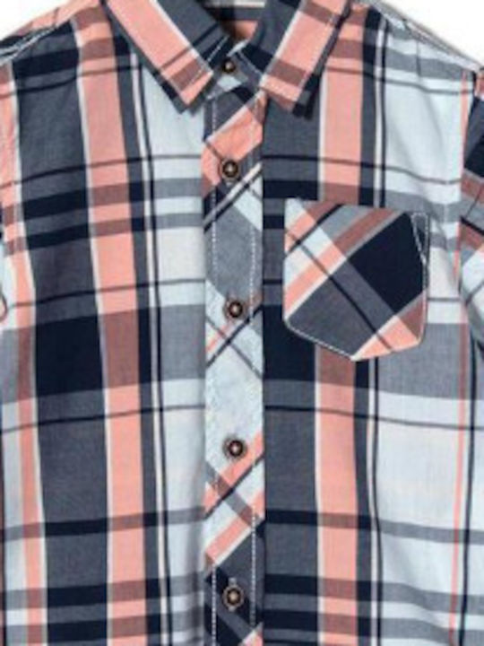 Kids Checked Short-sleeved Shirt Orange