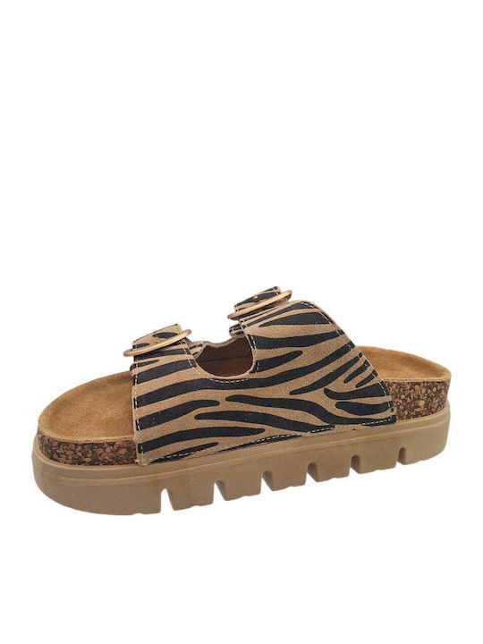 Sommer Damenplattformen im Stil Pantoffeln Beige