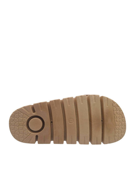 Sommer Damenplattformen im Stil Pantoffeln Beige