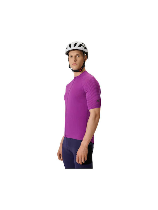 4F Men's Short Sleeve Cycling Jersey Purple