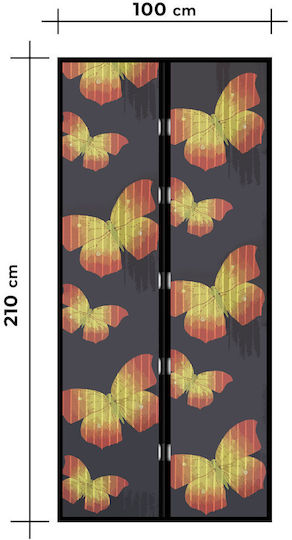 Plasă De Țânțari Ușă Cu Scai Cu Închidere Magnetică Din Poliester 210x100cm