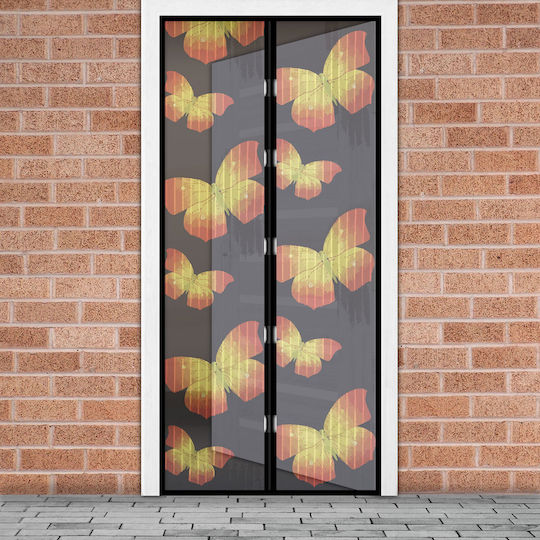 Plasă De Țânțari Ușă Cu Scai Cu Închidere Magnetică Din Poliester 210x100cm