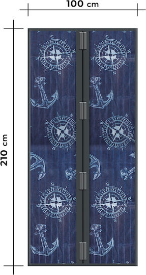 Moskitonetz Tür mit Klebeband mit Magnetverschluss aus Polyester 210x100cm