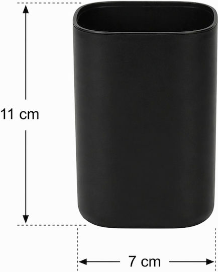 MRShome Bathroom Accessory Set Plastic Black 3 Pieces