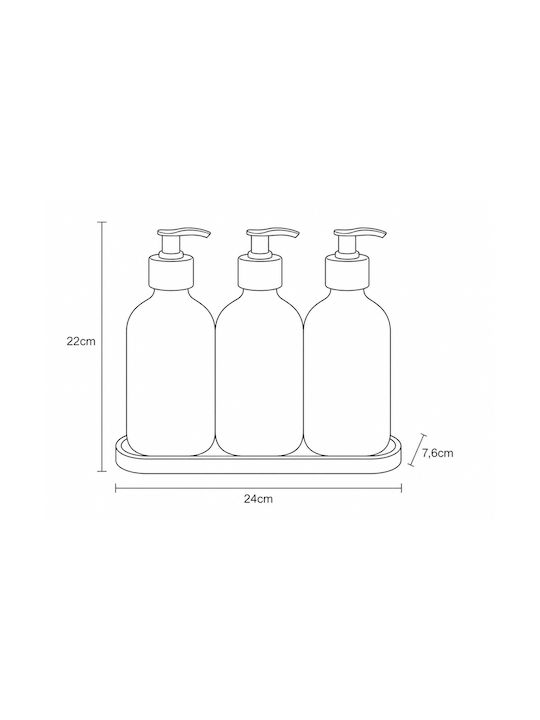 MRShome Bathroom Accessory Set Bamboo Black 3 Pieces