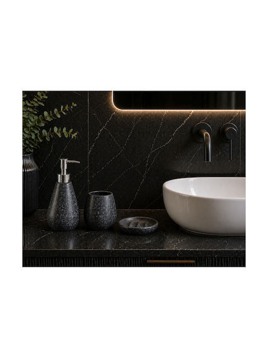 MRShome Bathroom Accessory Set Metal Gray 3 Pieces