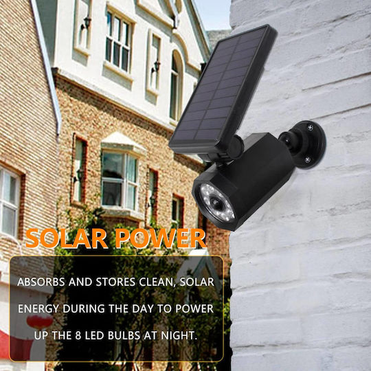 LED Waterproof Solar Wall Spotlight Spike 6000k Cool White Camera Shape Motion Sensor Remote Control IP66 Xf-709