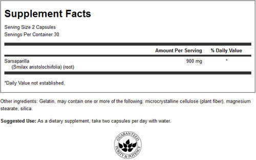 Swanson Sarsaparilla Root 450mg 60 caps
