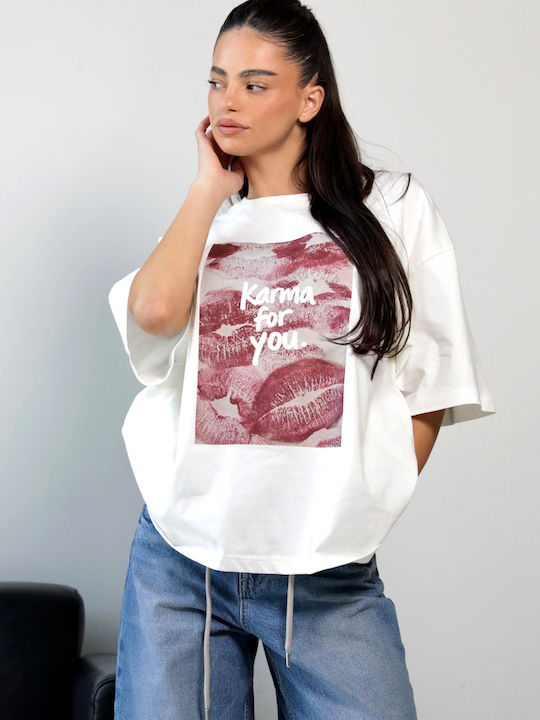 Tricou Pentru Femei Alb Mâneca Scurtă