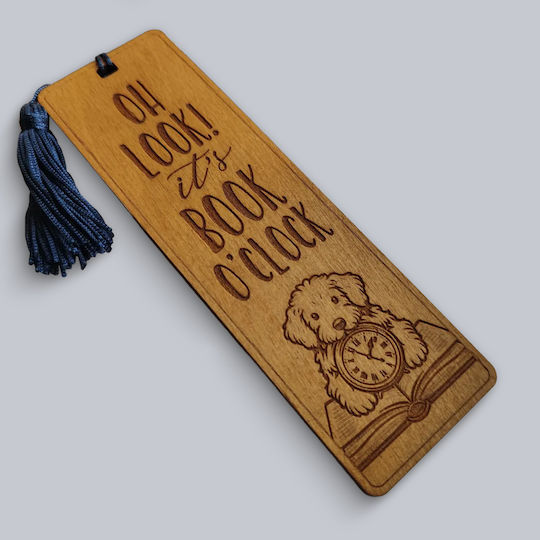 Holz Lesezeichen Welpe Uhr
