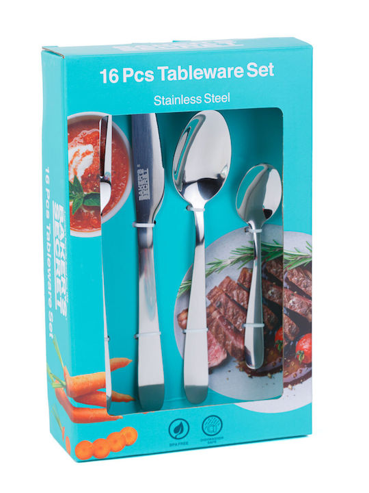 Set de Tacâmuri Inoxidabile Argintii 16 Bucăți