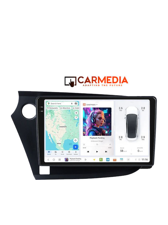 Carmedia Auto-Audiosystem für Honda Einblick 2009-2014 (Bluetooth/USB/AUX/WiFi/GPS/Apple-Carplay/Android-Auto) mit Touchscreen 9.5"