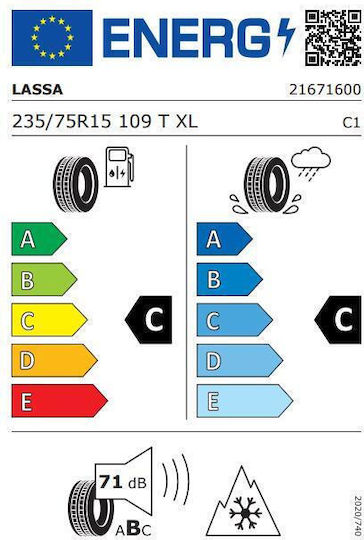 Lassa 235/75R15 109T XL All-Terrain Summer Tyre for 4x4 / SUV Car