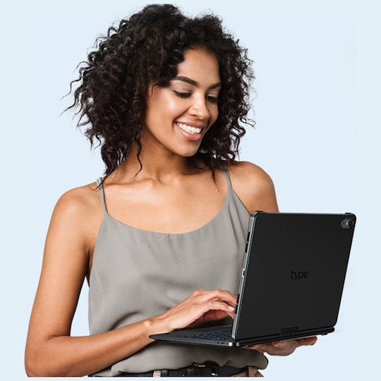 Typecase Flexbook Touch Klappdeckel mit Tastatur in Internationales Englisch Weiß (iPad 2022 10,9 Zoll / iPad 2025 11")