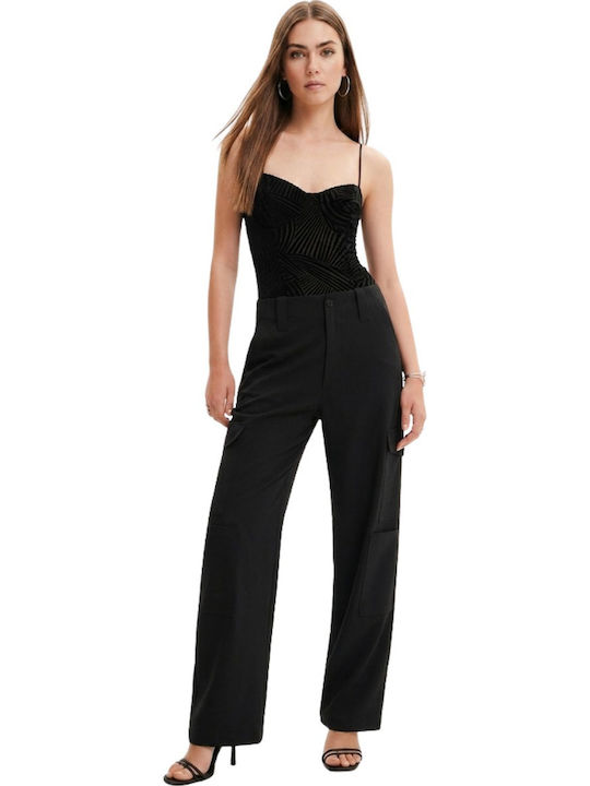 Damen-Bodysuit Desigual Velty Schwarz Samt Träger XL