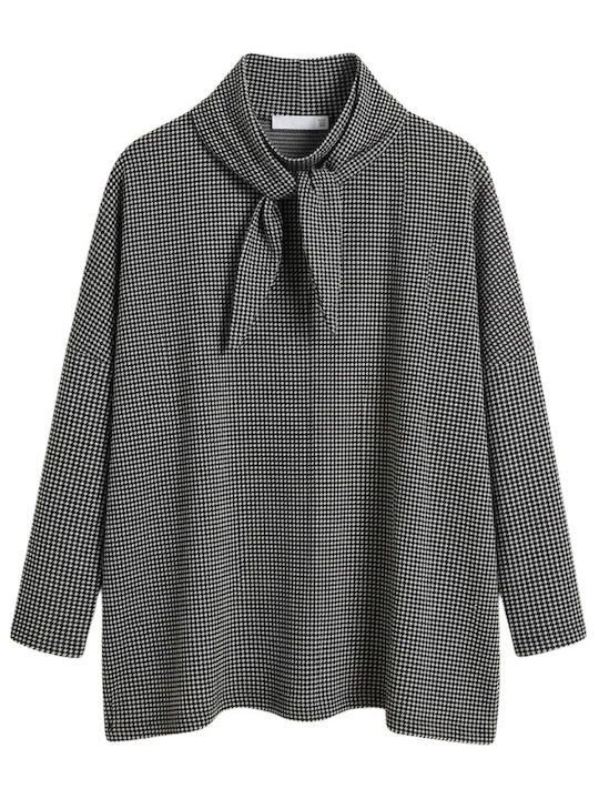 Damen Bluse Rollkragenpullover Schwarz