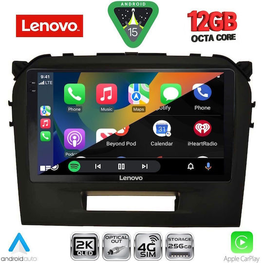 Lenovo Car Audio System for Suzuki Vitara 2018 Bluetooth USB WiFi GPS Apple CarPlay Android Auto with 9" Touch Screen