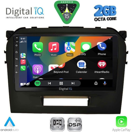 Digital IQ Ηχοσύστημα Αυτοκινήτου για Suzuki Vitara 2016-2022 (Bluetooth/USB/WiFi/GPS/Apple-Carplay/Android-Auto) με Οθόνη Αφής 9"